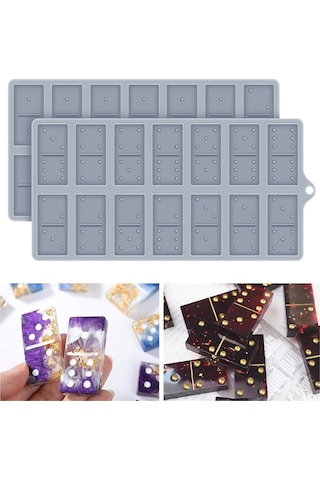 Duangduang Silikon Reçine Kalıpları Nokta Domino Kalıp Domino Oyunları Dıy Zanaat Çikolata Kalıp