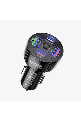 P48 4 İn 1 Pd20w + Qc3.0 Araç İçi Çakmaklık Hızlı Şarj Başlığı
