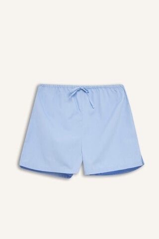 Defacto Fall İn Love Çizgili Kısa Boy Poplin 2li Şort Alt E2458ax24aube757 Mavi