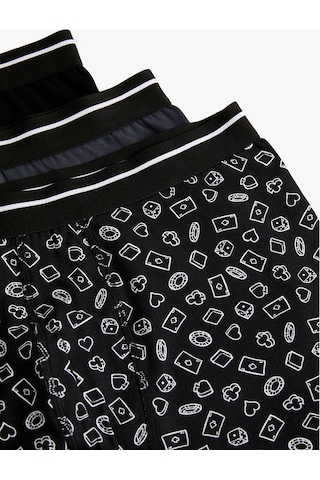 Koton 3'lü Boxer Seti Oyun Baskılı Çok Renkli Mavi 4slm90045mk