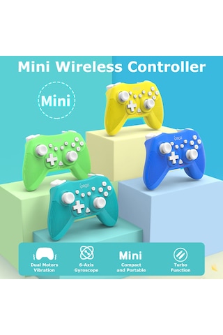 Vkemall İpega Pg-sw022 Yeşil Kablosuz Mini Oyun Kolu - Çift Motor Titreşim, 6-axis Jiroskop, Dijital Tüfeği - Ns/ps3/android/pc Uyumlu