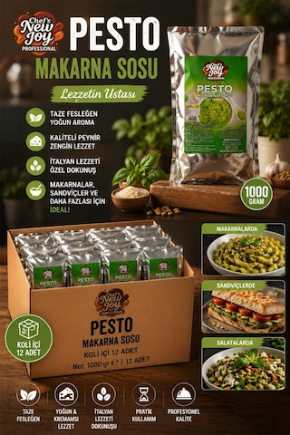Chefs New Joy Pesto Sos 12 x 1 KG 1 Koli Koli Bazlı Avantaj Seti