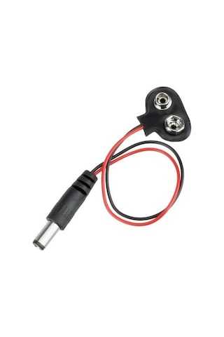 Koodmax - 5 Adet - 9v Pil Başlığı 9 Volt Pil Yuvası Pil Yatağı Jaklı - T Model - Arduino Uyumlu
