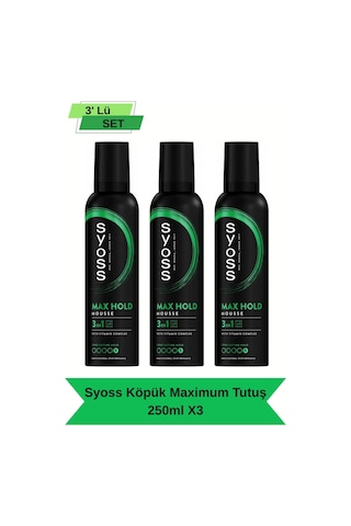 Syoss Köpük Maximum Tutuş Saç Spreyi 3 x 250 ML