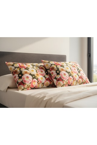 Artunhome Poplin Dijital Baskılı Yastık Kılıfı Seti 2 Adet 50x70 Cm %100 Pamuk Art20120039 Çok Renkli