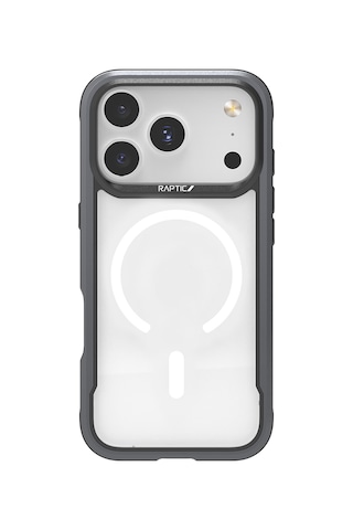 Apple Uyumlu iPhone 17 Pro Max Kılıf M-safe Şarjlı Airbagli Raptic Shield Serisi Şeffaf Kapak Siyah
