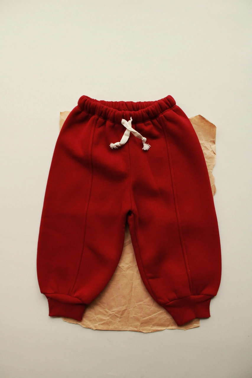 Bordo Polarlı Eşofman Altı Bordo