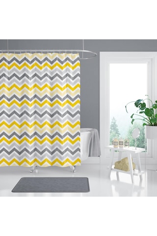 Zethome Tropik Banyo Duş Perdesi 4597 Çift Kanat 2x120x200 Çok Renkli