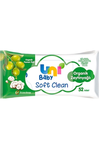 Uni Baby Soft Clean Organik Pamuk Özlü & Organik Zeytinyağlı Islak Mendil 24x52 Adet UNI-9122