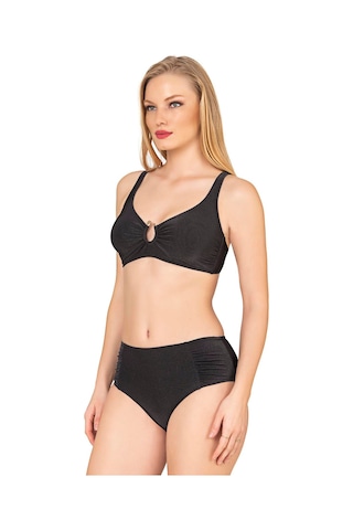 Endeep Kadın Toparlayıcı Aksesuarlı Siyah Bikini Takımı Siyah