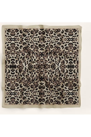 Leo Desen 90x90cm Organic Twill Eşarp/fular Bej