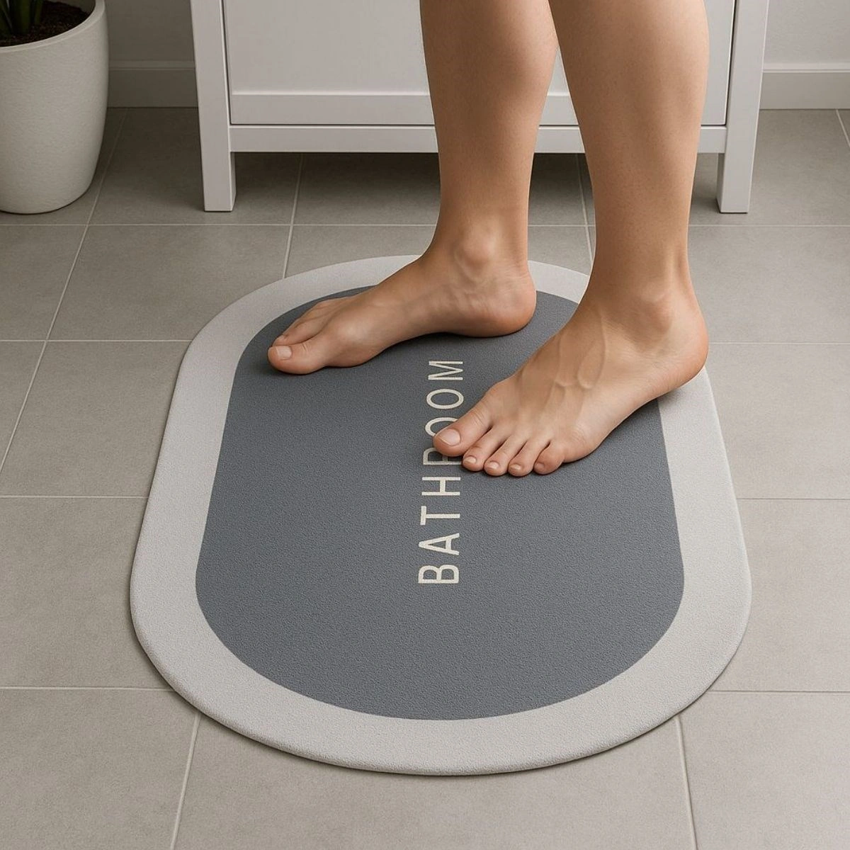 Mcg Sihirli Süper Su Emici Kaymaz Tabanlı Oval Paspas 40 60 Cm Renkli