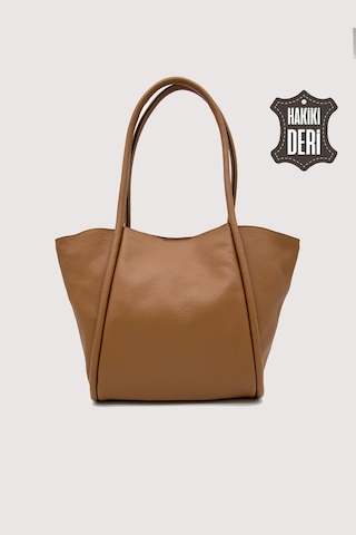 Hakiki Deri Kadın Organizerlı Omuz Çantası Taba Smr9205 Taba