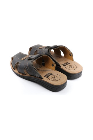 Gezer Yazlık Erkek Çıtçıtlı Ayarlanabilir Terlik-sandalet Siyah