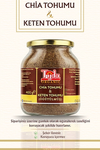 Chia Tohumu %50, Keten Tohumu %50 Öğütülmüş Toz 400 G