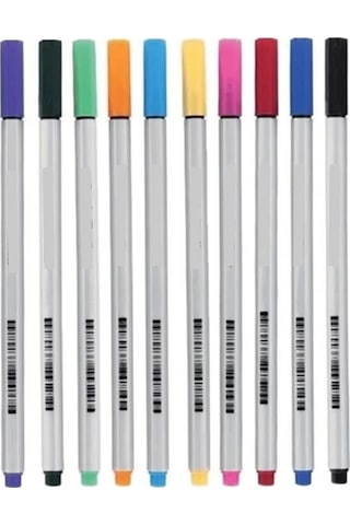 10 Renk Fineliner Kalem 0.4mm İnce Keçe Uçlu Kalem 1 Paket Smart Kids Fineliner Keçe Uçlu Kalem Seti