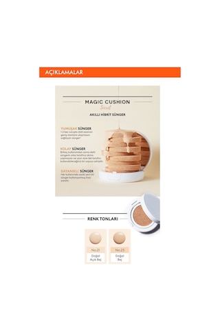 Missha Magic Cushion Cover Lasting Yüksek Kapatıcı Yarı Mat SPF50+ PA+++ Fondöten No.21 15 G