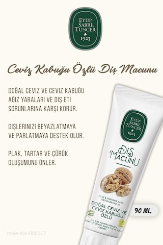 Eyüp Sabri Tuncer 3'lü Diş Macunu Ceviz Ve Kabuğu Özlü 90 Ml Ve Rosıe Pamuk