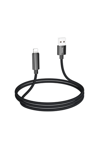 Hoco U125 Benefit USB to Lightning Şarj Data Kablosu Siyah 1.2 M