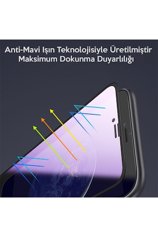 Apple Uyumlu   iPhone 11 Pro -5.8- Xs-X Anti Blue Light 3D Full Cam Ekran Koruy Siyah (394342503)