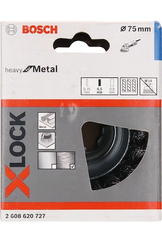 Bosch - X-LOCK - Heavy Serisi Metal İçin Burgulu Tel Fırça 75*0,5 mm
