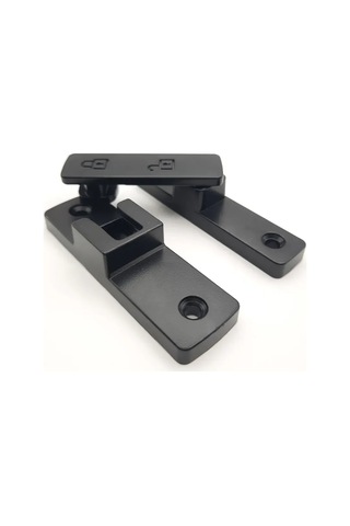 Fosenze 63 Mm Çinko Alaşımlı Yuvarlak Siyah Zımba Yüzey Montajlı Kapı Fişi - C216 Kordonlu, 180 Derece Konumlandırıcı Kilit Vidalı Montaj