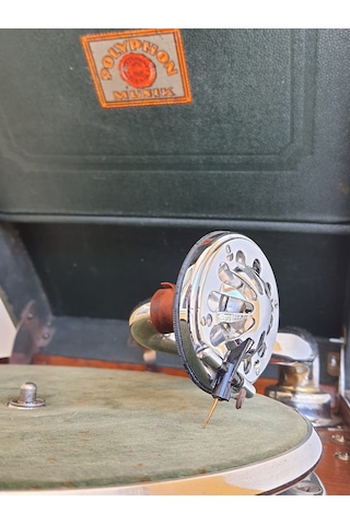 Polyphon Musik Antika Çanta Gramofon 079 Hafif Hasarlı