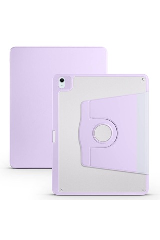 Arabulalaca Apple Uyumlu iPad Air 13 2024 Lila Renginde Kalem Bölmeli Dönebilen Stantlı Kılıf Standlı Kapak