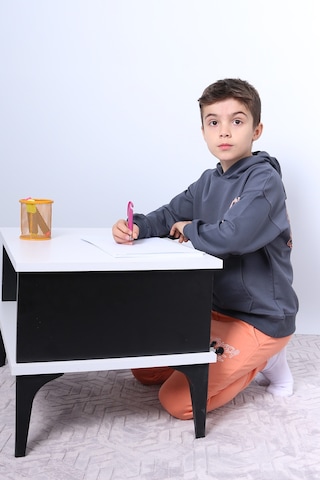 Erkek Çocuk Kapşonlu Eşofman Takımı Mickey Mouse Sırt Baskılı Ribanalı F3 Turuncu