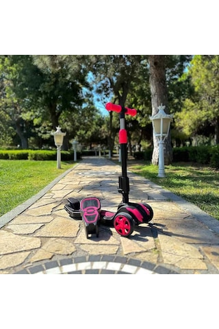 Cool Wheels Oturaklı Scooter Pembe Işıklı 50 Kg Pembe