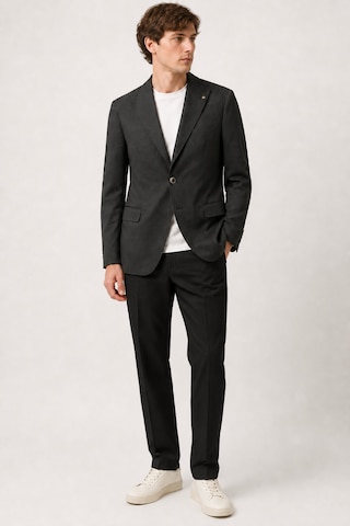 Bihan Store Erkek Kendinden Dokulu Sivri Yaka Tek Düğmeli Klasik Blazer 6 Drop Ceket 1993-01-siyah