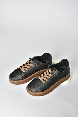 Fox Shoes V999060503 Siyah Hakiki Deri Nubuk Kadın Spor Ayakkabı Sneakers Siyah-hakiki Deri