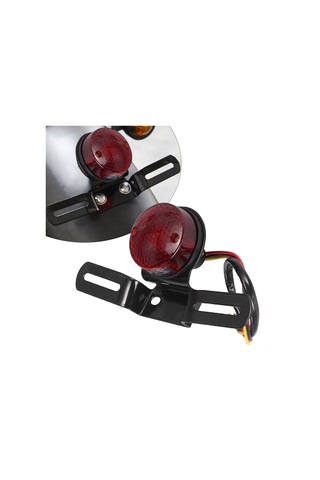 Yifomall Motosiklet Retro Metal Arka Feneri - Fren Işığı, Plaka Tutucu Ve Çok Fonksiyonlu Led Işık, 12v 5w, Easy Install