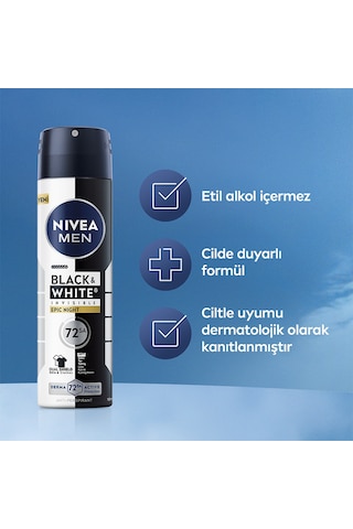 Nivea Men Erkek Sprey Deodorant Black&white Epic Night 150 Ml