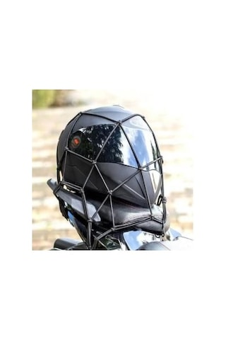 Tex 2010 Ahtapot Motosiklet Kancalı Kask Filesi Evrensel Kask Filesi Plastik Kancalı 40 X 40 Cm Siyah