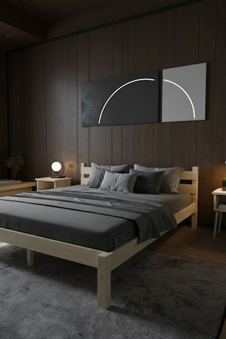 Renazzo Letto Masif Ahşap Karyola Natürel 140x190 Natürel - 140 X 190