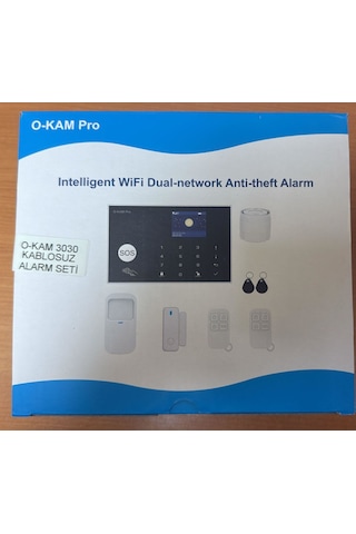 O-kam 3030 Wifi + 4g Sim Kartlı Alarm Seti Keypad+1 Pır+2 Kumanda+1 İç Siren+1 Manyetik