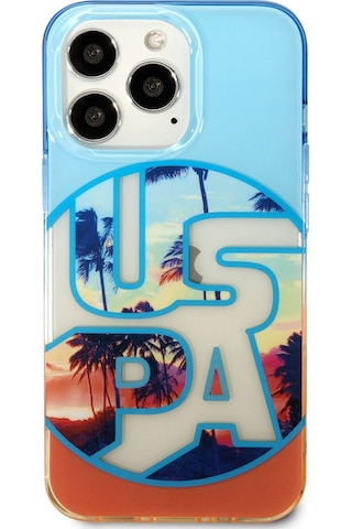 Apple Uyumlu iPhone 14 Pro Max Case U.s. Polo Assn. Color Leaf Printed Design Cover Turuncu