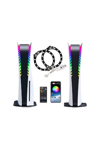 Ps5 Rgb Işık Şeritleri İçin 8 Renk Uzaktan Kumandalı Çoklu Dekorasyon Led Işıklar