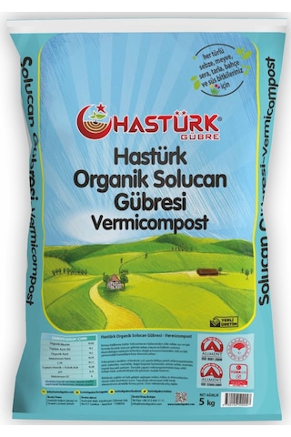 Hastürk %100 Organik Solucan Gübresi 5 KG. Hastürk %100 Organik Solucan Gübresi 5 KG.