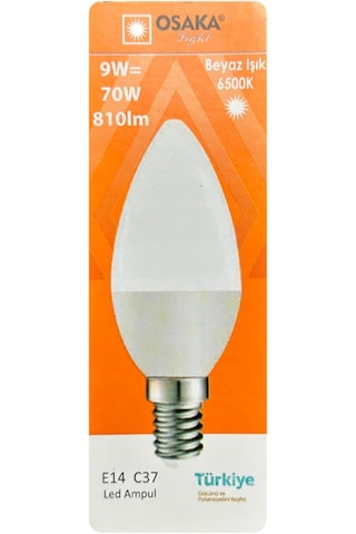 9w 70w Beyaz Işık 6500k E14 Led Mum Ampul, 2 Adet Diğer
