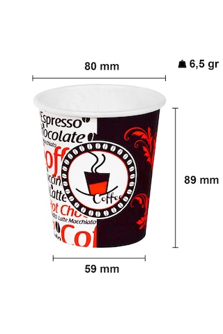 8 Oz Siyah Kapaklı Tutamaçlı Kahve Karton Bardak 250 ml - 100'lü