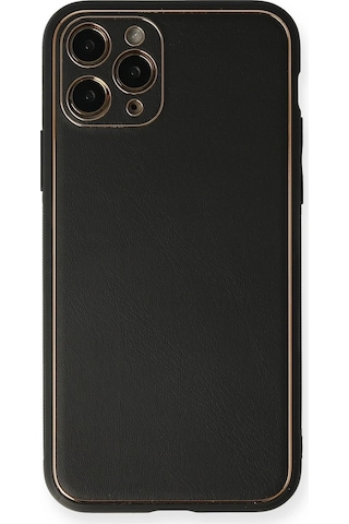 Newface Apple iPhone Uyumlu 11 Pro Max Kılıf Coco Deri Silikon Kapak Semeglbl - 13 - Siyah