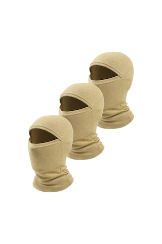 Single Sword Kışlık Polar Kar Maskesi Unisex Balaklava 3 Lü Set 0//bej Çok Renkli