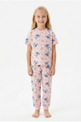 Bunny Hopp Sevimli Karakter Desenli Kız Çocuk Pijama Takımı - Pamuklu Pembe Uyku Seti 3 - 4 Yaş