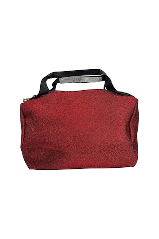 Sentt Parlak Süet Simli Taşlı Çanta-Kırmızı