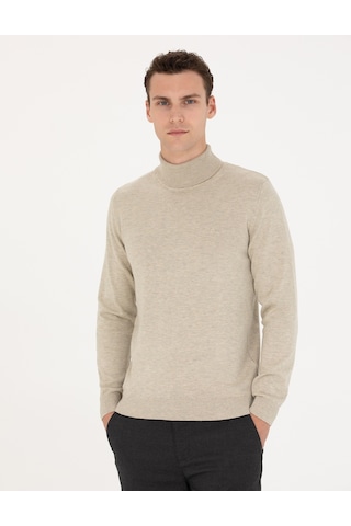 Pierre Cardin Erkek Kum Melanj Triko Kazak 50276162-vr123 Kum Melanj