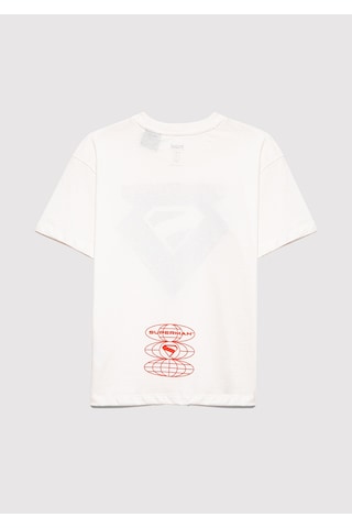Mavi Superman Baskılı Beyaz Erkek Çocuk T-shirt M6610381-70057 Beyaz