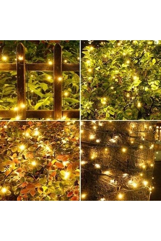 Singree Güneş Enerjili 200 Led'li Su Geçirmez Bahçe Aydınlatma Seti - 2 Adet