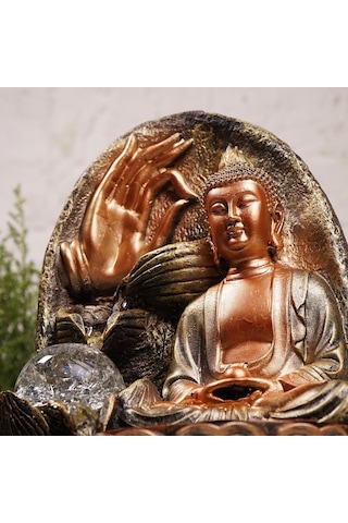 Zen Oturan Buddha Aum Temalı Su Şelalesi